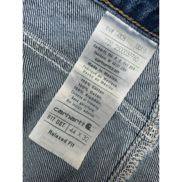 Vintage Carhartt Jeans Mens 44X32 B17 DST Relaxed Fit Y2K Tapered Workwear - Picture 4 of 10